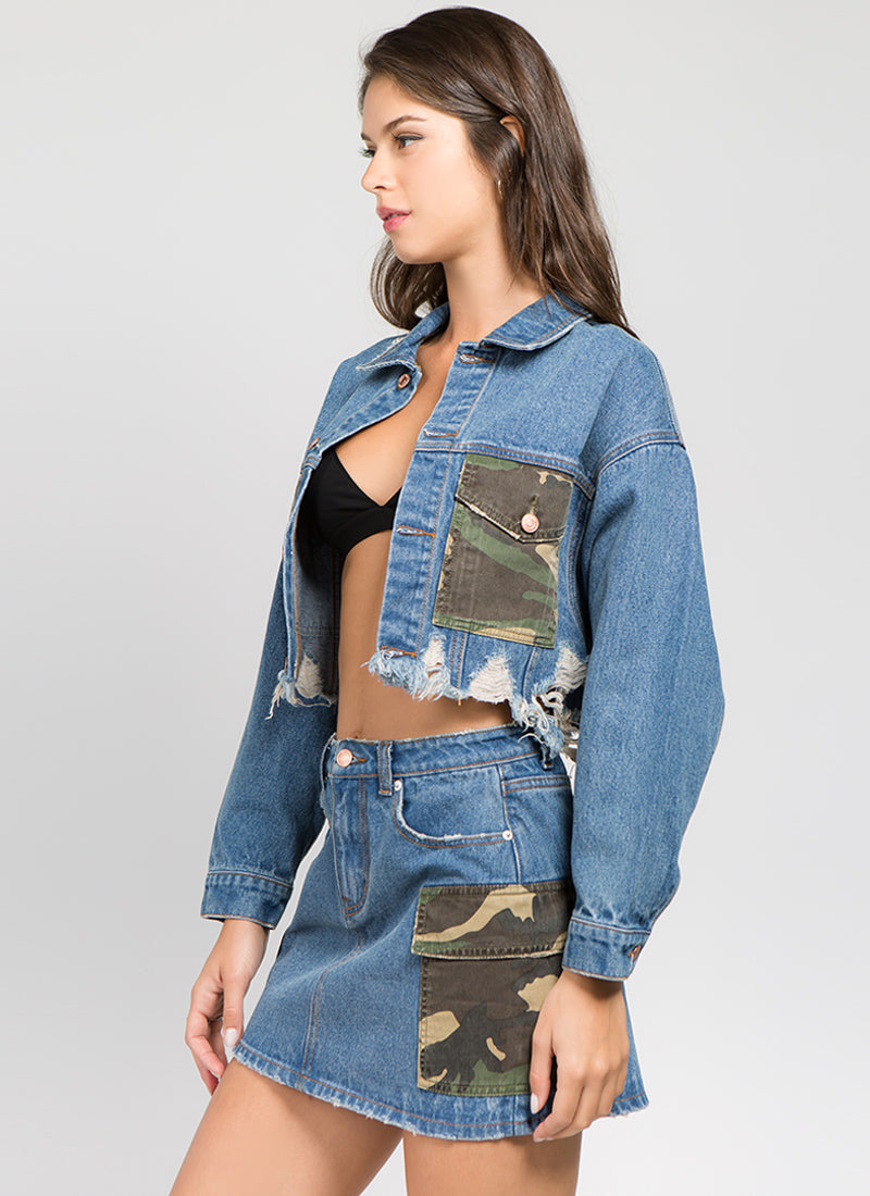 Signature 8 patchwork denim jacket