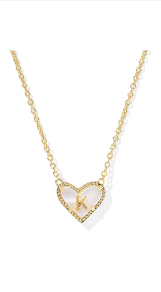 Heart Letter Short Pendant Necklace