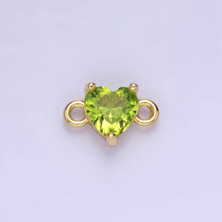 14K Gold Filled 7mm CZ Heart Connector