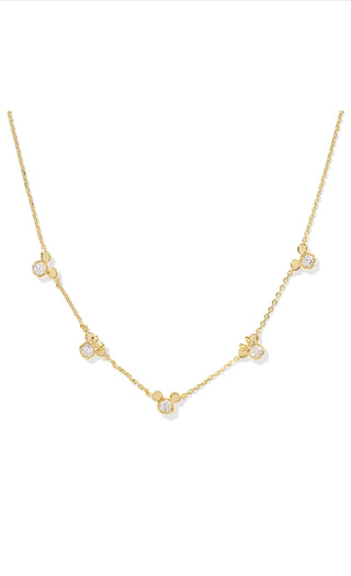Disney | Kendra Scott Gold Mickey Mouse and Minnie Mouse Strand Necklace
