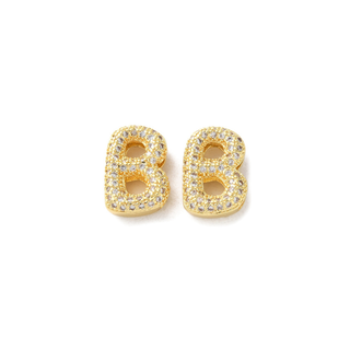 Mini Gold Slider Rhinestone Bubble Initial Charm