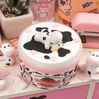 Kawaii Slime Company - Straw-Dairy Cow Signature Dome™ Slime