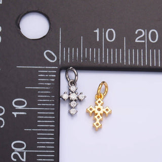 24K Gold Filled Clear CZ Mini Charm in Gold & Silver