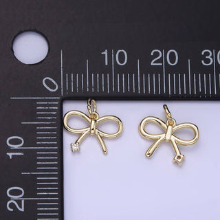 Mini Bow Ribbon CZ Charm