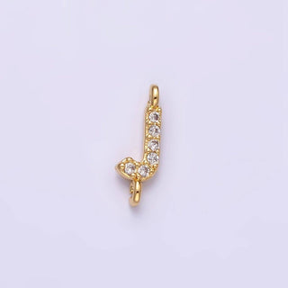 16K Micro CZ Initial Letter Sideway Loop Connector
