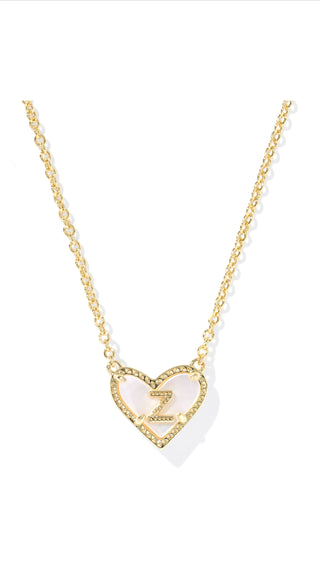 Heart Letter Short Pendant Necklace