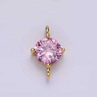 10mm Round CZ Birthstone Connector