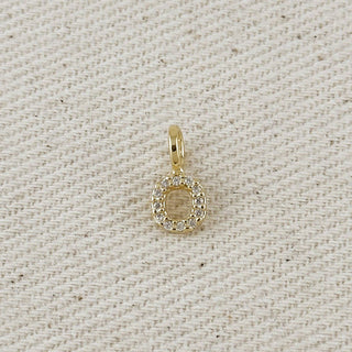 18k Gold Filled Micro Cz Initial