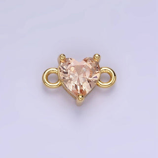 14K Gold Filled 7mm CZ Heart Connector
