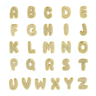 Cz Mini Bubble Initial Custom Word Letter & Number Charms