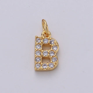 14k Gold Filled Micro CZ Initial Letter