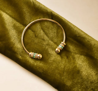 The Sis Kiss - Slider Charm Cuff - Designed for slider Charms and Initials : Gold / Size 1 - 2" Diameter