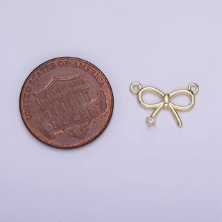 Mini Bow Ribbon CZ Connector