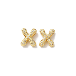 Mini Gold Slider Rhinestone Bubble Initial Charm