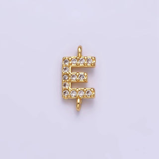 16K Micro CZ Initial Letter Sideway Loop Connector