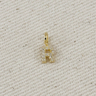 18k Gold Filled Micro Cz Initial