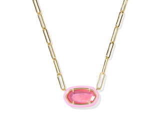 Elisa Enamel Frame Paperclip Necklace