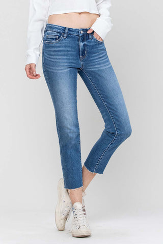 MID RISE CROP SLIM STRAIGHT JEAN