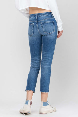 MID RISE CROP SLIM STRAIGHT JEAN