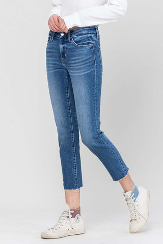 MID RISE CROP SLIM STRAIGHT JEAN