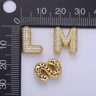 14K Gold Filled 15mm Balloon Bubble Initial Letter
