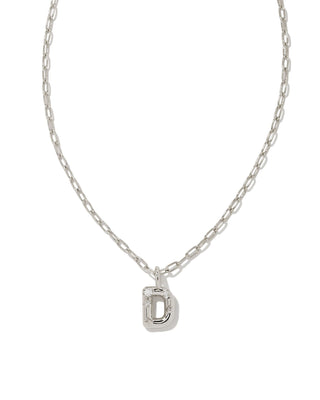 Crystal Letter Silver Short Pendant Necklace
