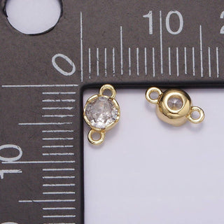 4.5mm Clear CZ Round Bezel Connector