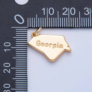 18K Gold Filled USA State Charm in Gold/Silver