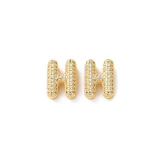 Mini Gold Slider Rhinestone Bubble Initial Charm