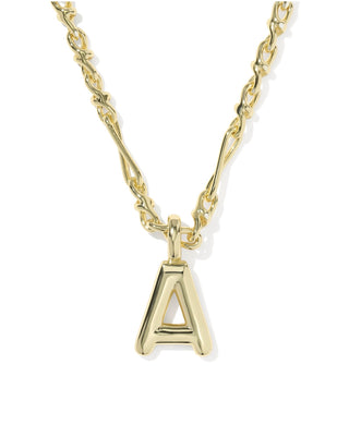 Bubble Letter Pendant Necklace - Gold