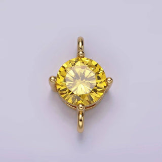 10mm Round CZ Birthstone Connector