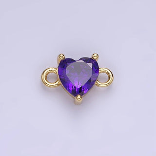 14K Gold Filled 7mm CZ Heart Connector