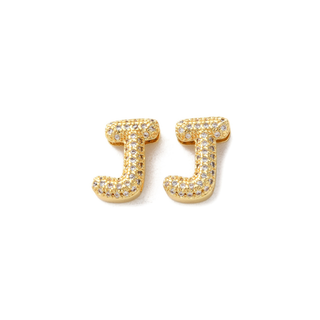 Mini Gold Slider Rhinestone Bubble Initial Charm