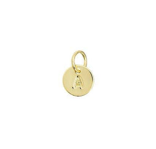 Stamped Micro Initial Letter Charm in 18k Gold Filled