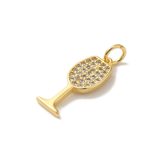 Gold CZ Wine Glass