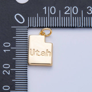 18K Gold Filled Utah State Charm