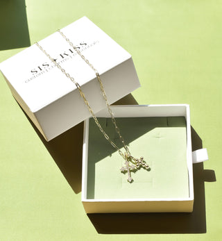 The Sis Kiss - Mini Hope Cross Charm: Silver