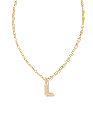 Crystal Letter Gold Short Pendant Necklace