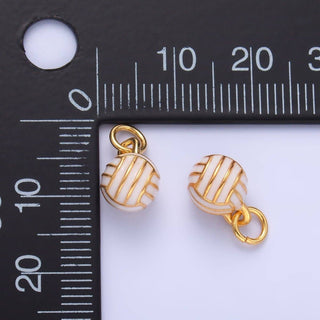 Volley Ball Enamel 3D Charm