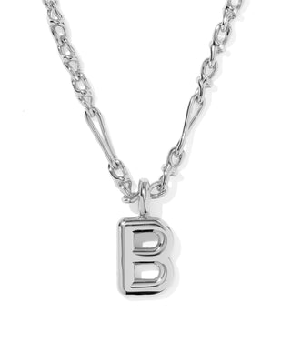 Bubble Letter Pendant Necklace - Silver