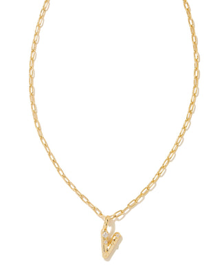 Crystal Letter Gold Short Pendant Necklace