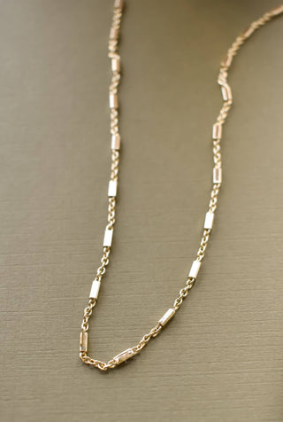 The Sis Kiss - Station Bar Chain (Threader Chain for Charms and Initials): Silver / 16" + 2"