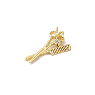 The Charm Bar Company - *Gold Scissors & Comb Duo Charm