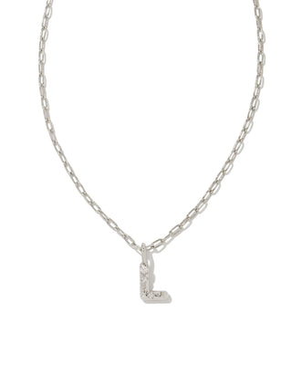 Crystal Letter Silver Short Pendant Necklace