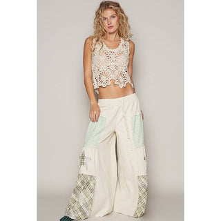 Pol Clothing - Round Neck Sleeveless Crochet Top