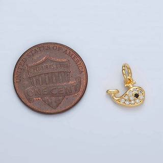 24K Gold Filled Micro Paved CZ Whale Charm