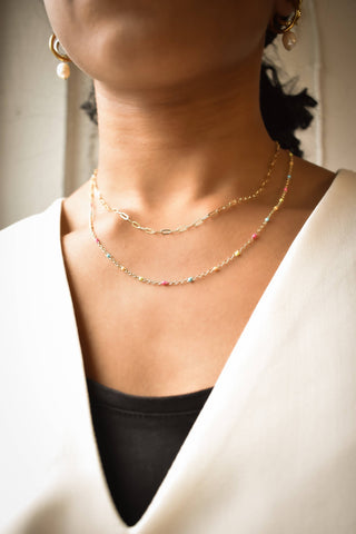 The Sis Kiss - Confetti Chain - Threader for Charms, Initials, Everyday: Gold