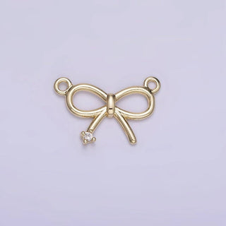 Mini Bow Ribbon CZ Connector