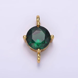 10mm Round CZ Birthstone Connector