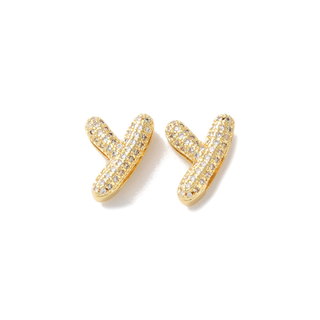 Mini Gold Slider Rhinestone Bubble Initial Charm
